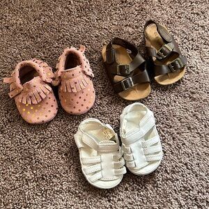 Babygirl moccasins sandals size 2/3 bundle!